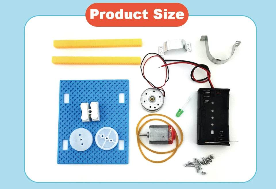 Mini Electric Generator Wheel Motor Model Energy Conversion DIY STEM Toys for Kids LED Education Science Experiment Project Gift - ToylandEU