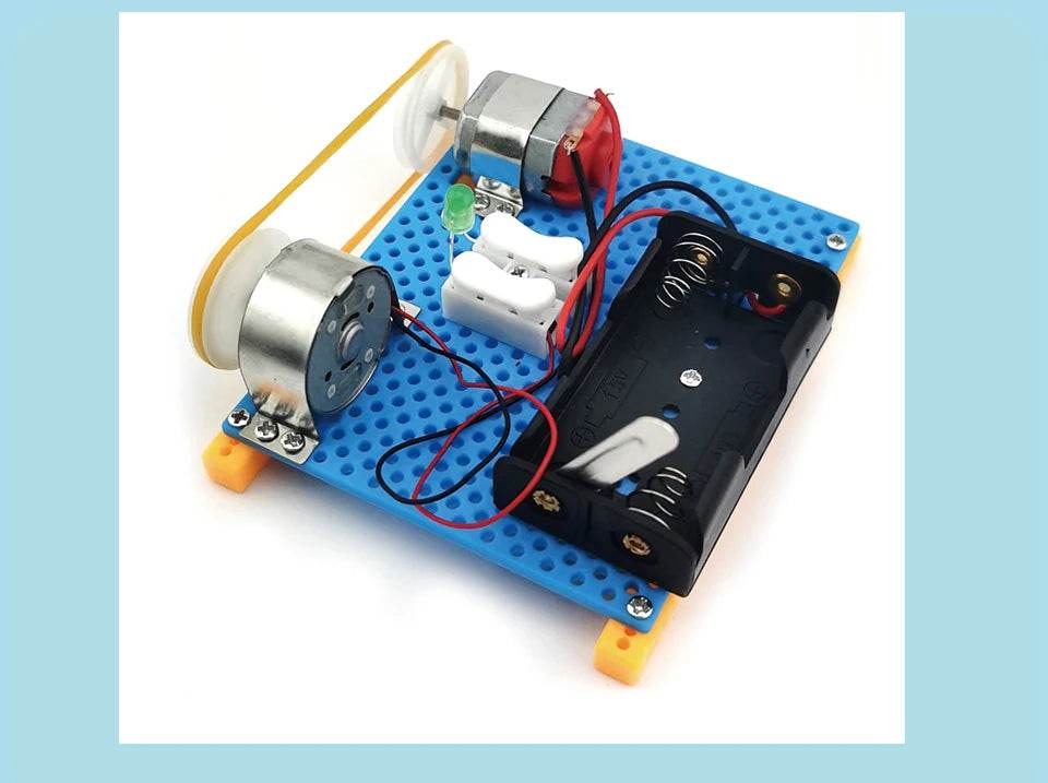 Mini Electric Generator Wheel Motor Model Energy Conversion DIY STEM Toys for Kids LED Education Science Experiment Project Gift - ToylandEU