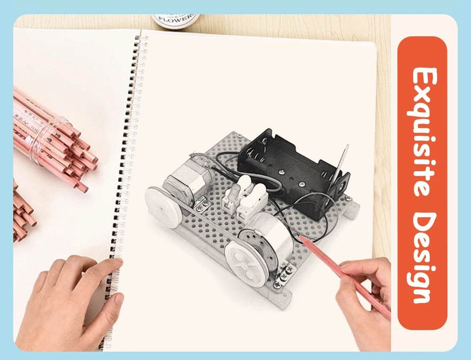 Mini Electric Generator Wheel Motor Model Energy Conversion DIY STEM Toys for Kids LED Education Science Experiment Project Gift - ToylandEU