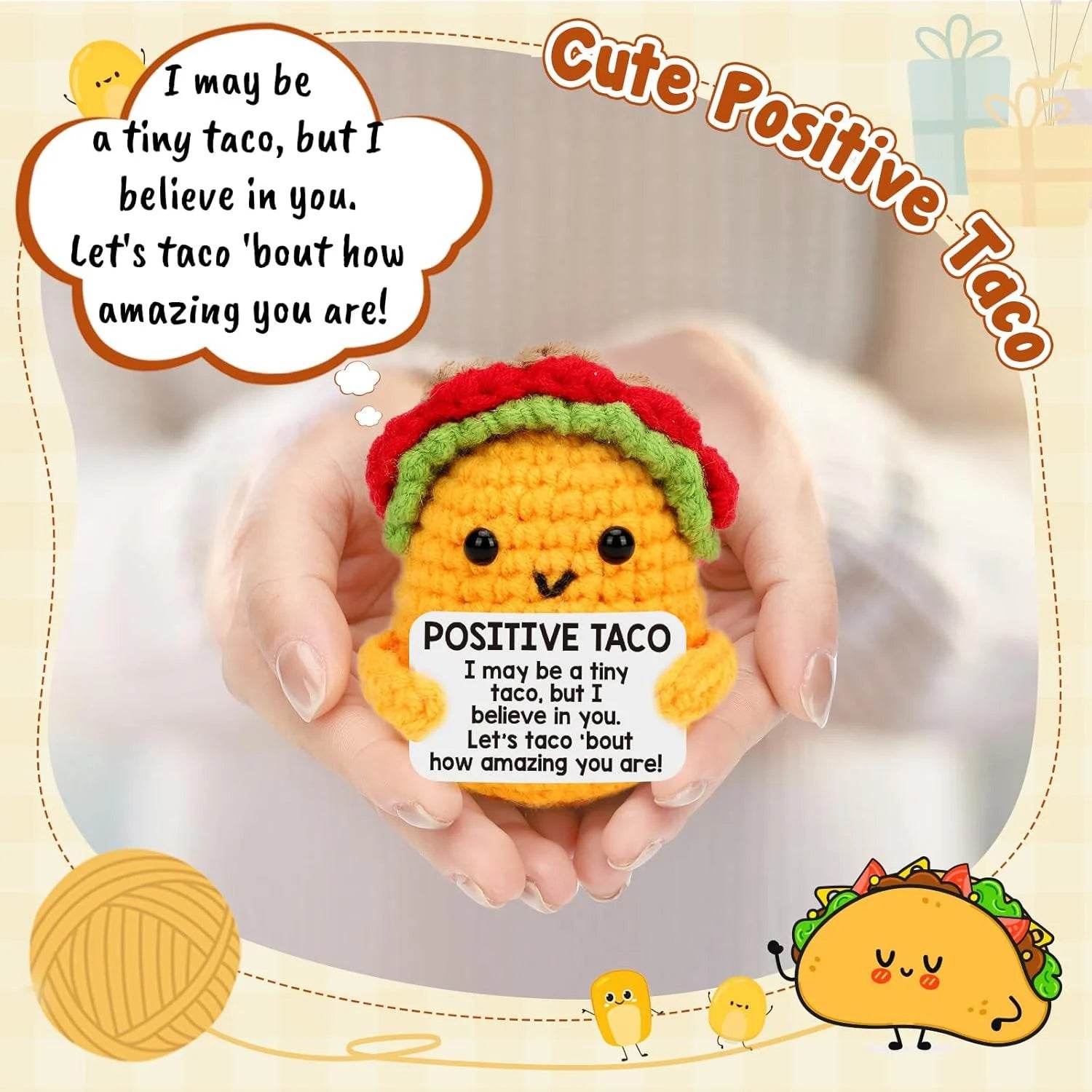 Mini Emotional Taco Support Crochet Funny Dolls Home Decor - ToylandEU