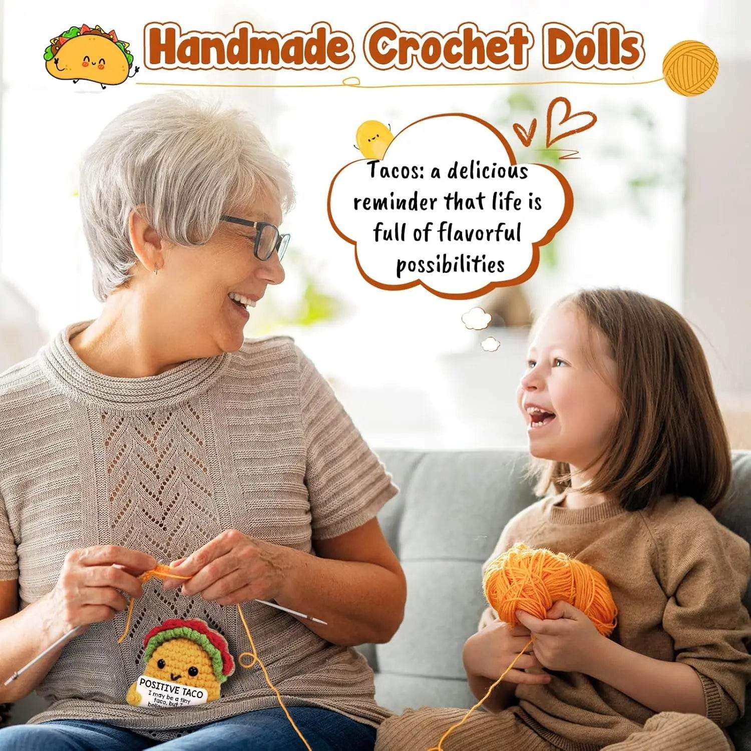 Mini Emotional Taco Support Crochet Funny Dolls Home Decor - ToylandEU