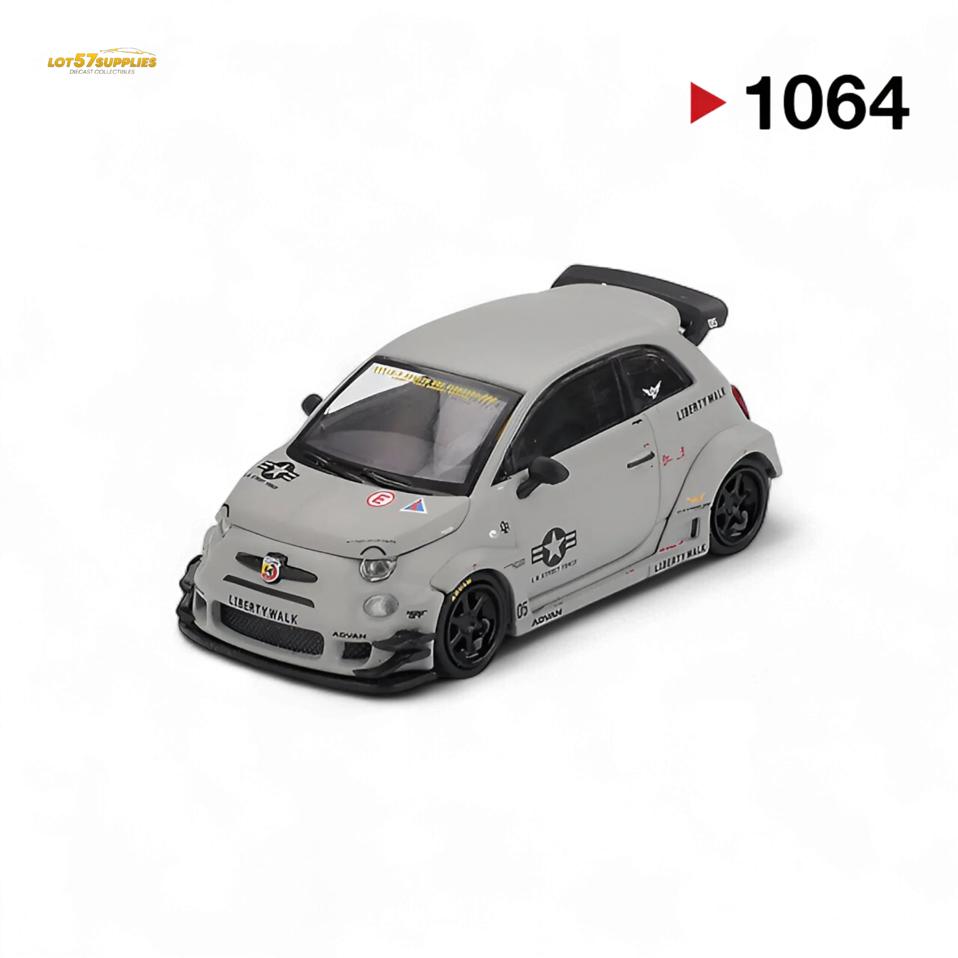 Abarth 595 Diecast Limited LBWORKS Edition 1:64 Grey - ToylandEU