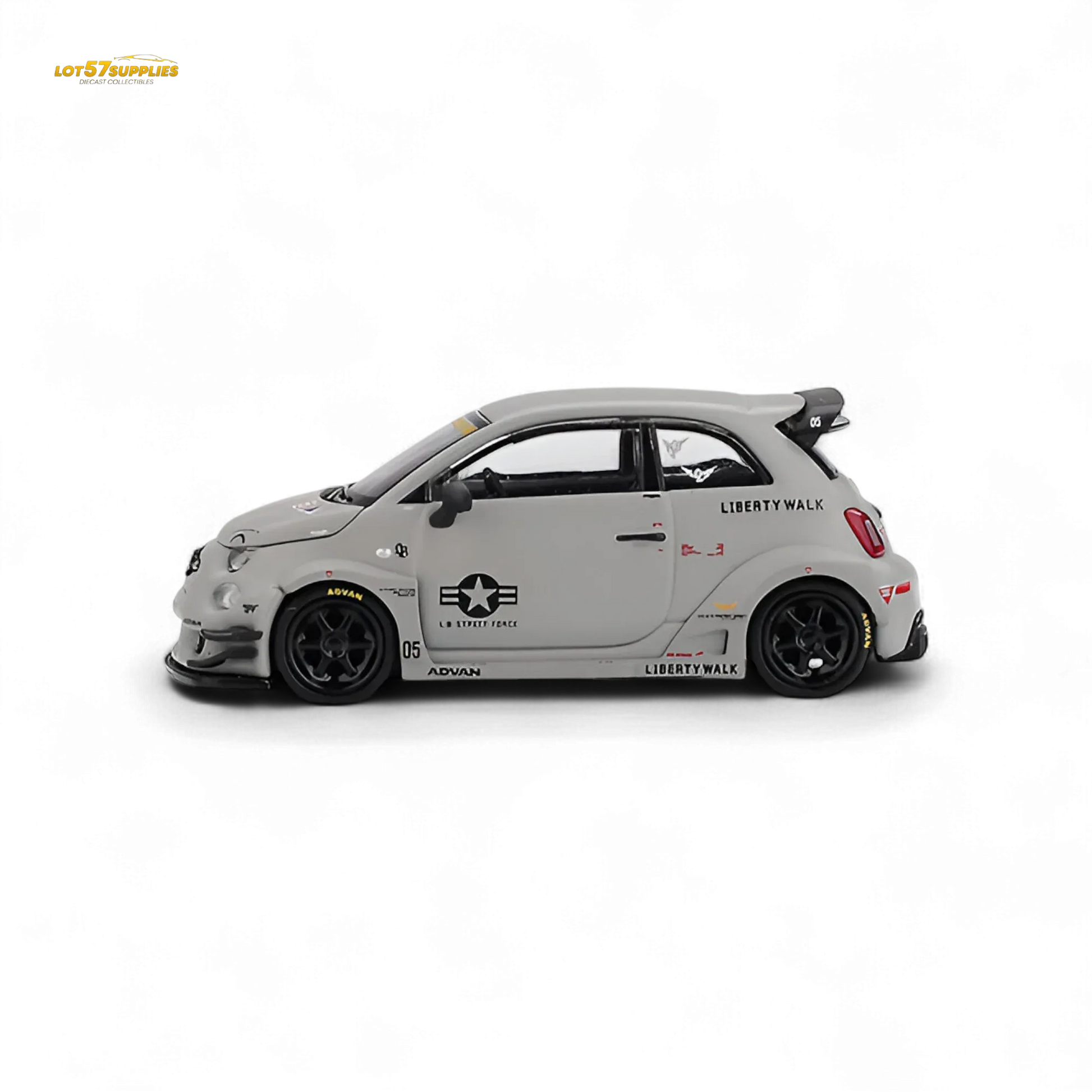 Abarth 595 Diecast Limited LBWORKS Edition 1:64 Grey - ToylandEU