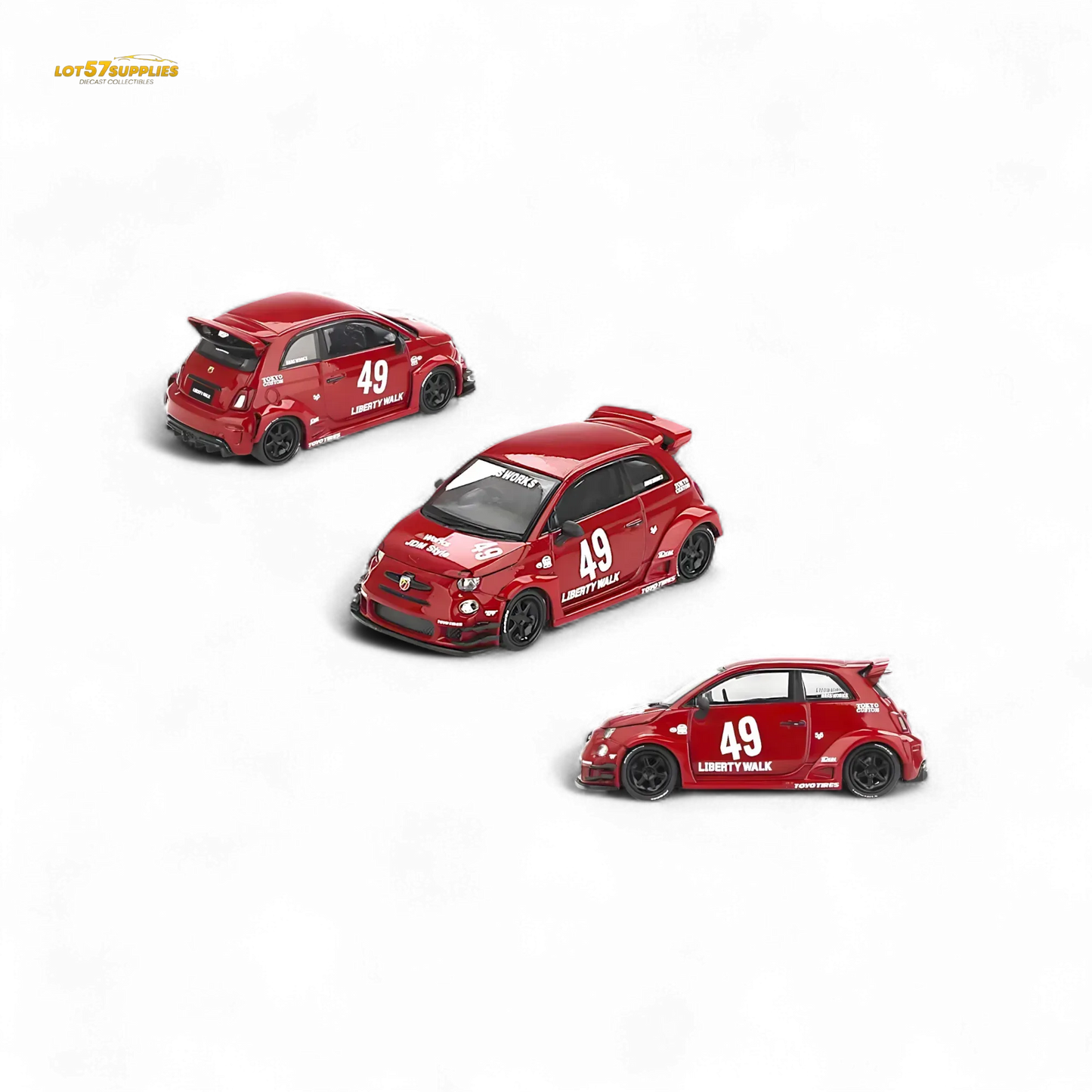 Mini-GT LB-WORKS x Abas Works ABARTH 595 Red 1:64 MGT00963 - ToylandEU