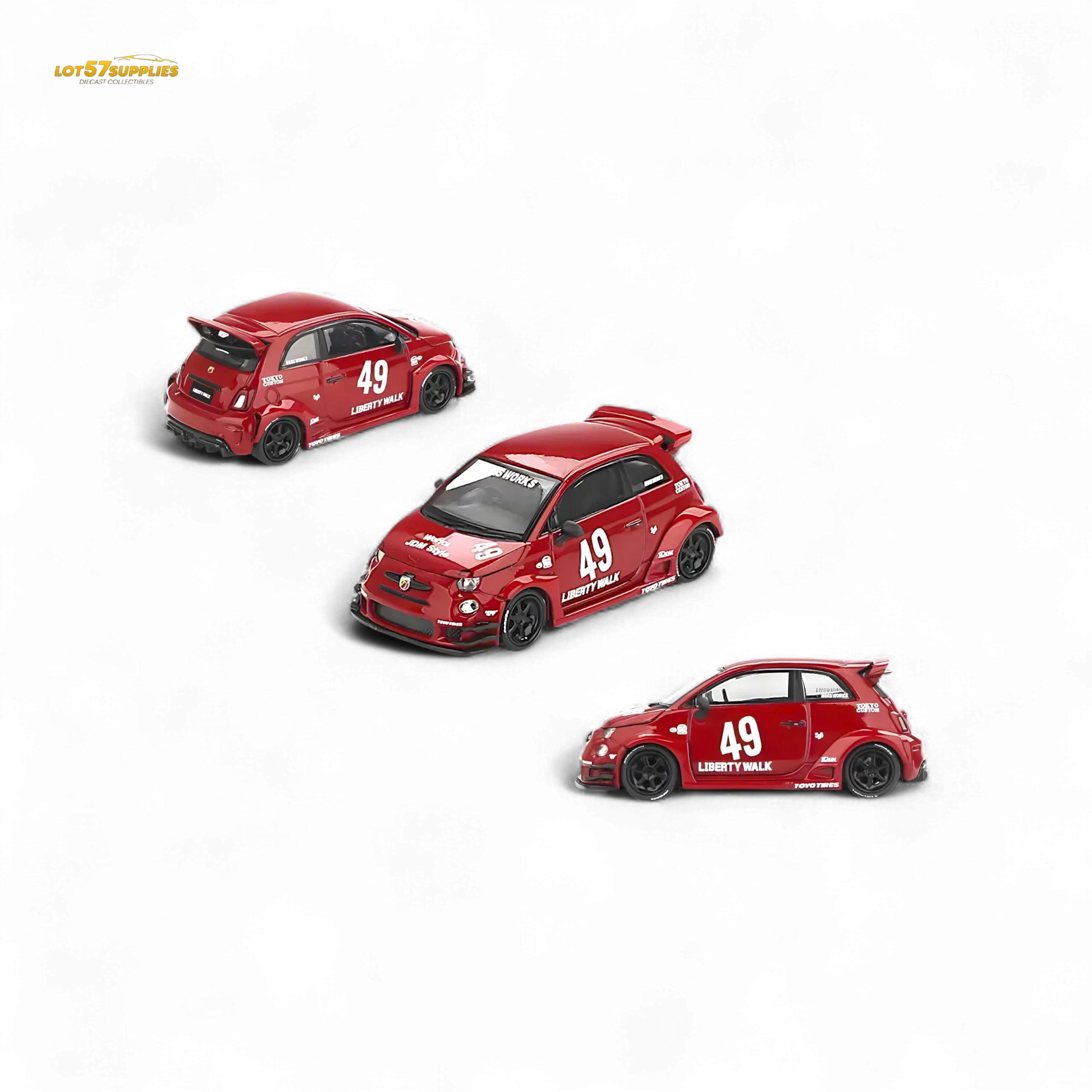 Mini-GT LB-WORKS x Abas Works ABARTH 595 Red 1:64 MGT00963 - ToylandEU