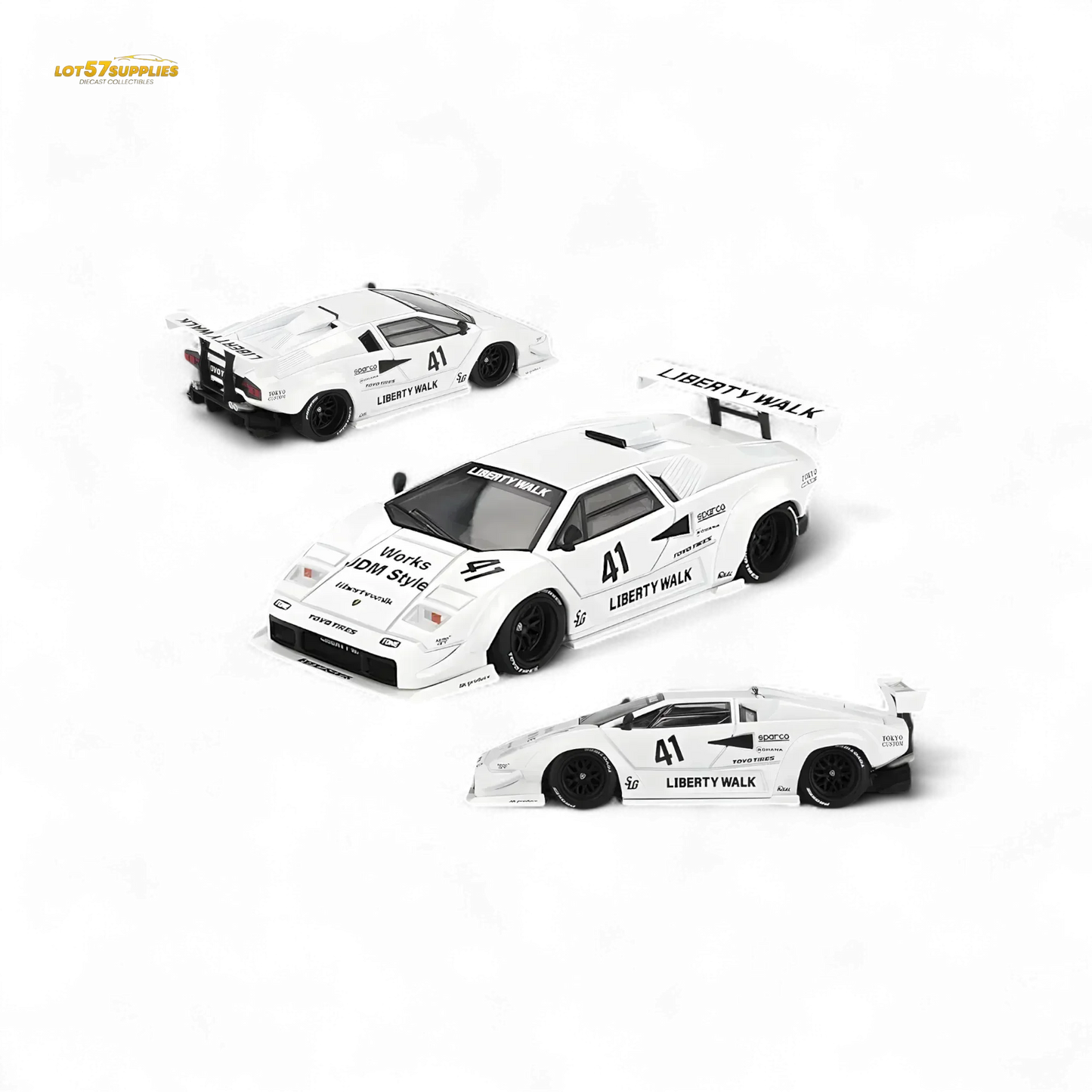 Mini-GT Lamborghini Countach LB-WORKS White 2024 Tokyo Auto Salon 1:64 MGT00966 - ToylandEU