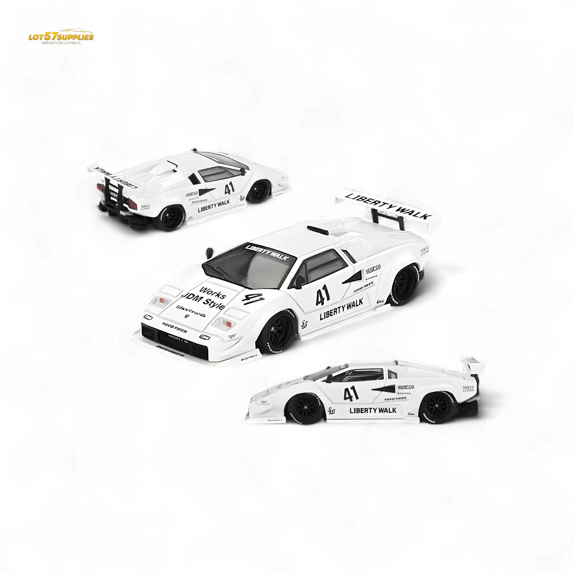 Mini-GT Lamborghini Countach LB-WORKS White 2024 Tokyo Auto Salon 1:64 MGT00966 - ToylandEU