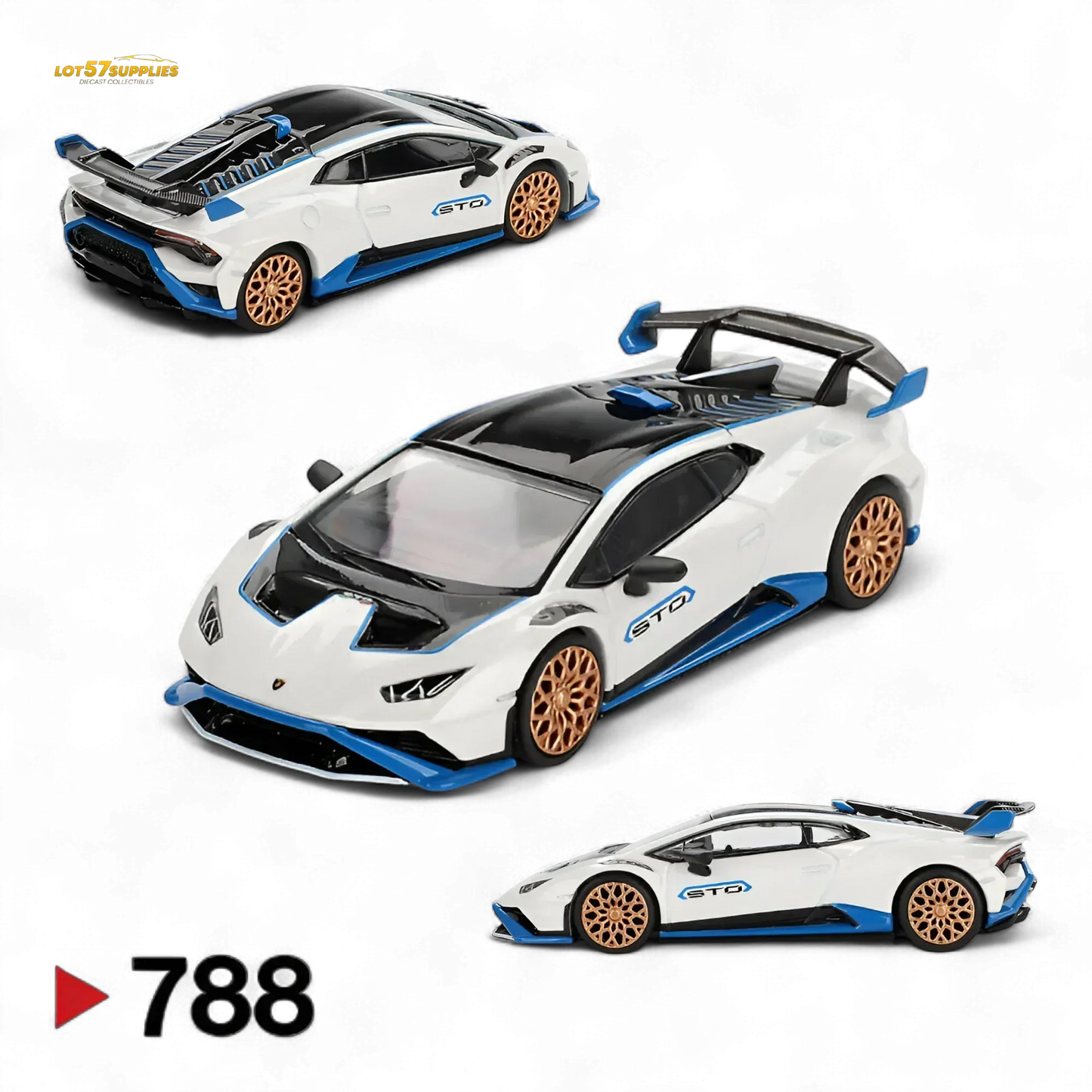 Mini-GT Lamborghini Huracán STO Bianco Asopo #788 1:64 - ToylandEU