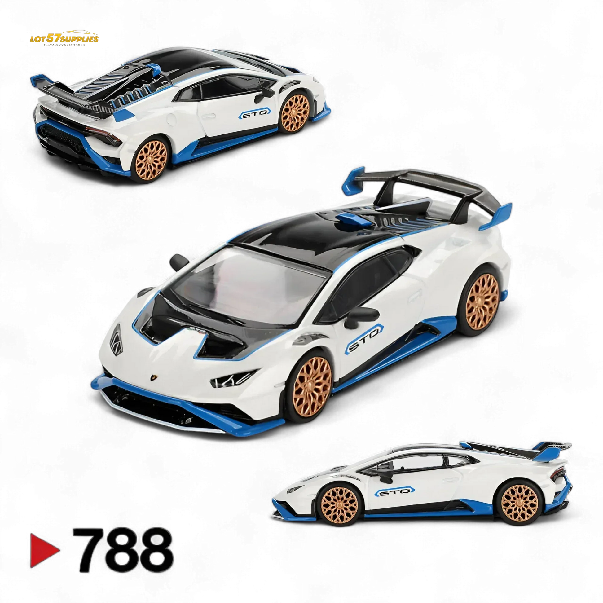 Mini-GT Lamborghini Huracán STO Bianco Asopo #788 1:64 - ToylandEU