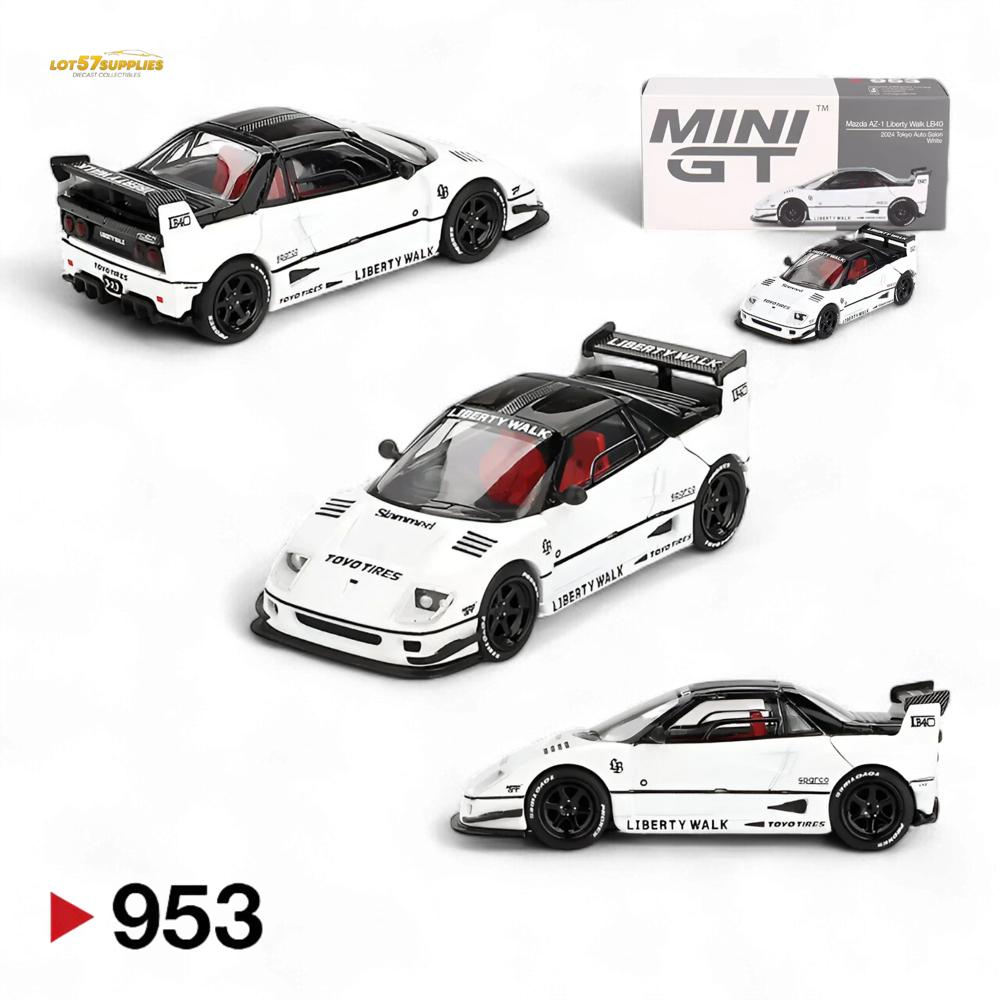 Mazda AZ1 Liberty Walk LB40 Diecast Car White Enthusiast Edition - ToylandEU