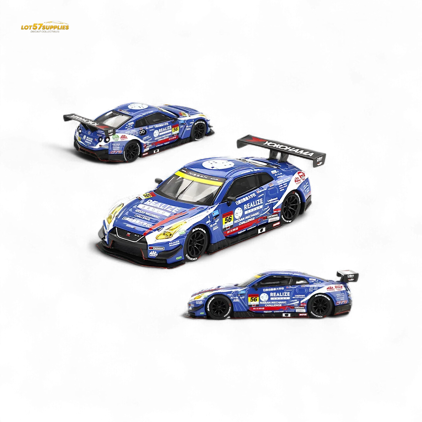 Mini-GT Nissan GT-R Nismo GT3 #56 "REALIZE MECHANIC CHALLENGE GT-R" 2023 SUPER GT SERIES #859 1:64 - ToylandEU