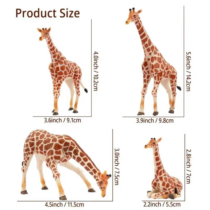 Mini Giraffe Animal Figures Set For Kids Educational Toy - ToylandEU