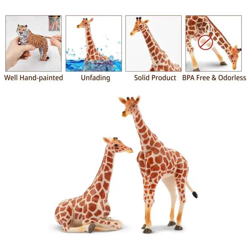 Mini Giraffe Animal Figures Set For Kids Educational Toy - ToylandEU