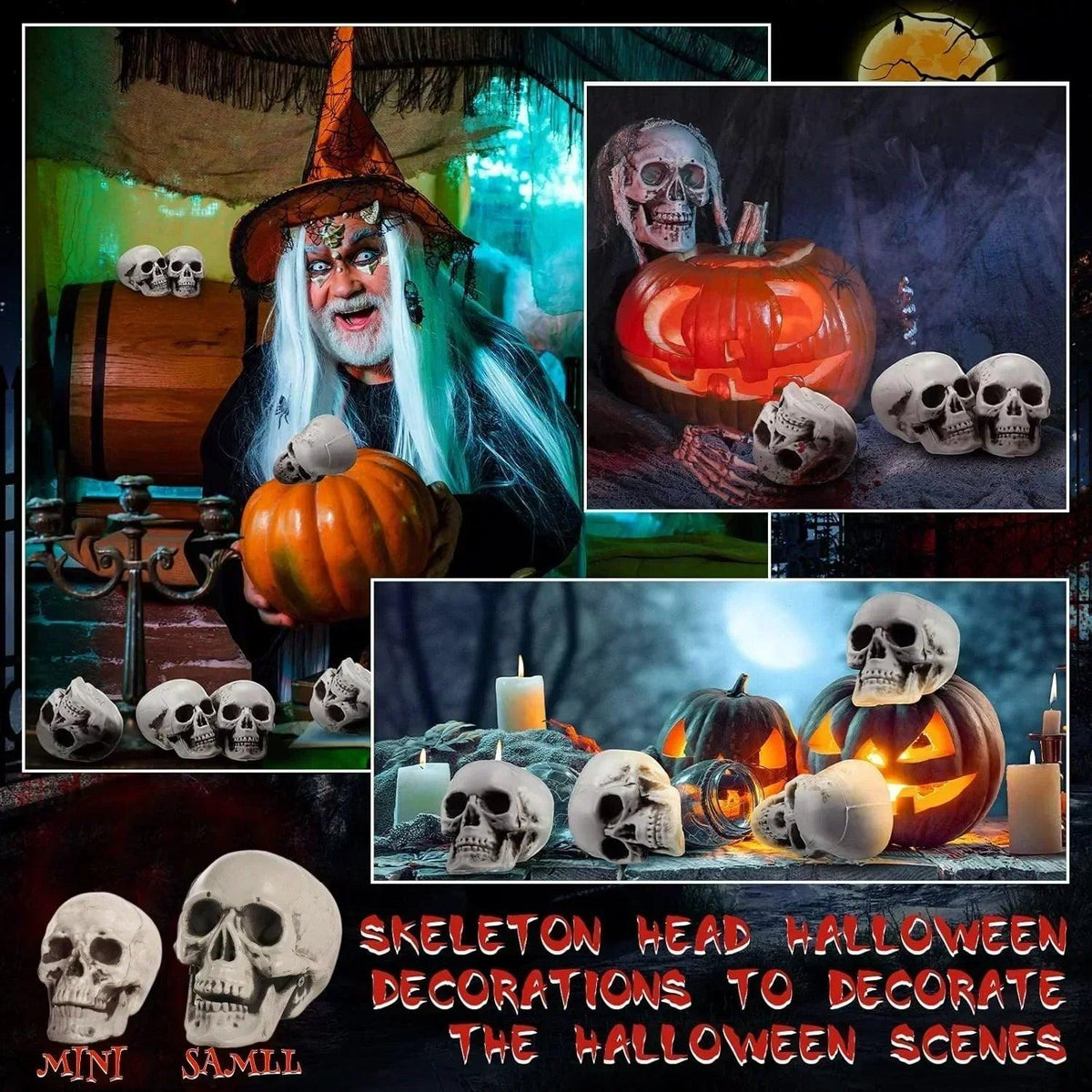Mini Halloween Skull Heads | Assorted Sizes | Toylandeu™