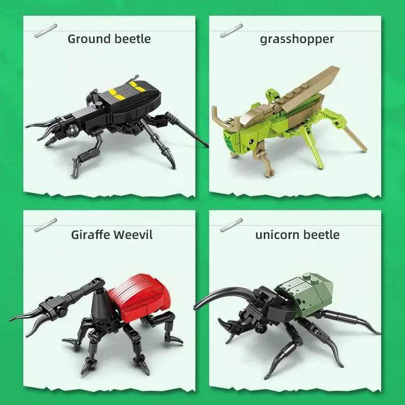 Mini Insect Series Building Block Grasshopper Unicorn Scarab - ToylandEU