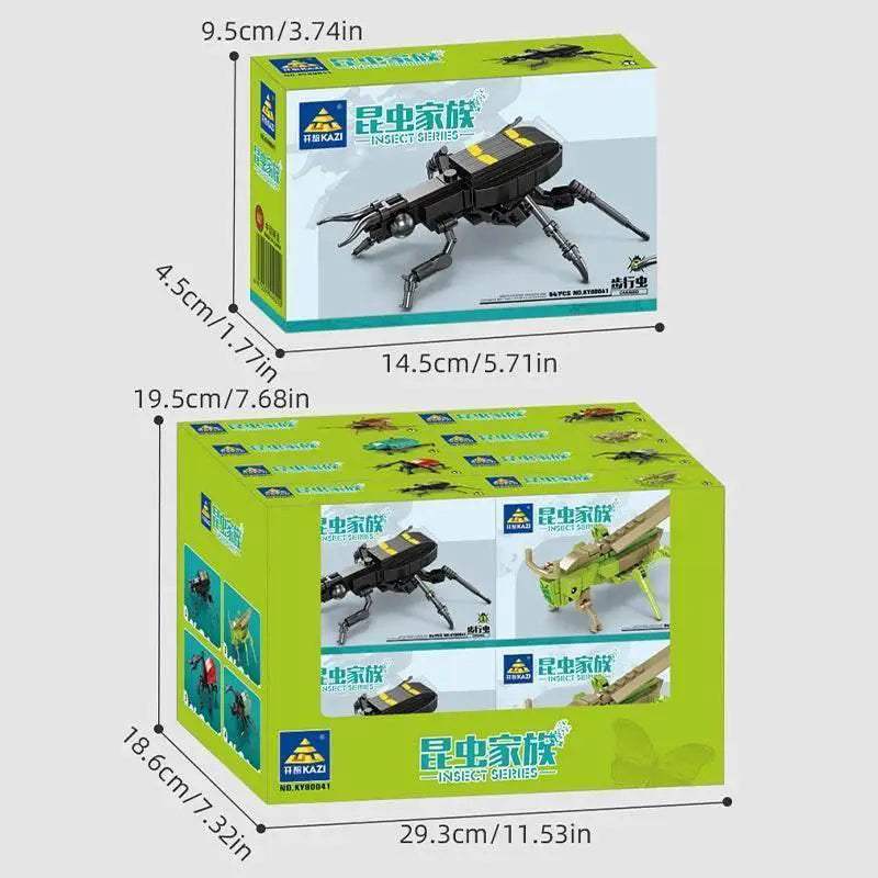 Mini Insect Series Building Block Grasshopper Unicorn Scarab - ToylandEU