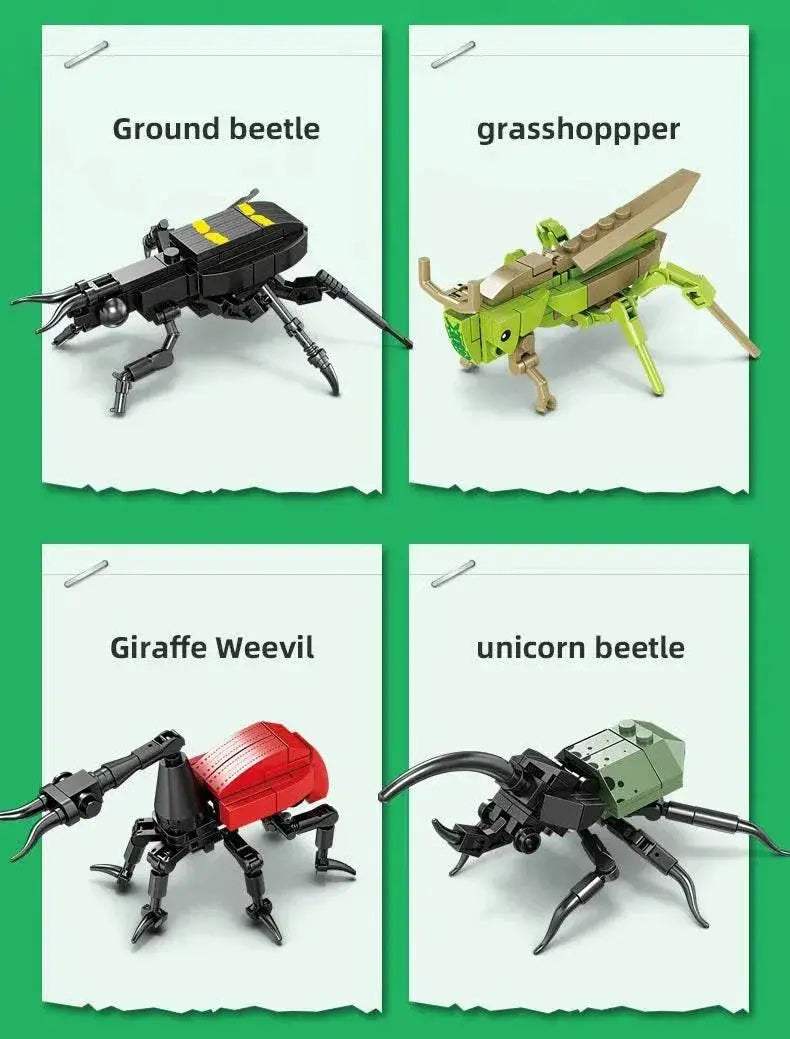 Mini Insect Series Building Block Grasshopper Unicorn Scarab - ToylandEU