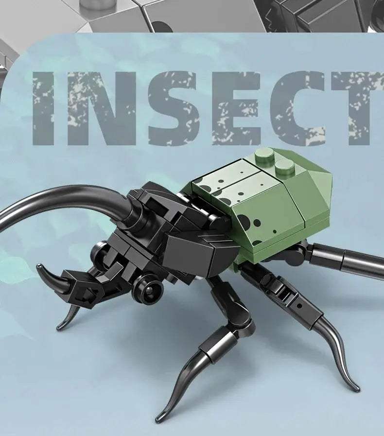Mini Insect Series Building Block Grasshopper Unicorn Scarab - ToylandEU
