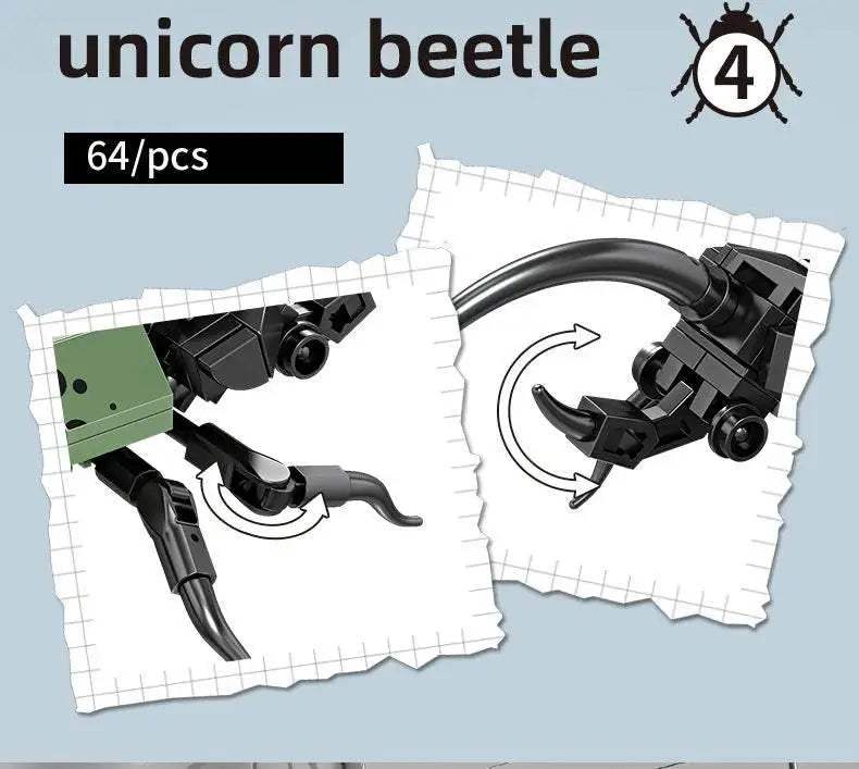 Mini Insect Series Building Block Grasshopper Unicorn Scarab - ToylandEU