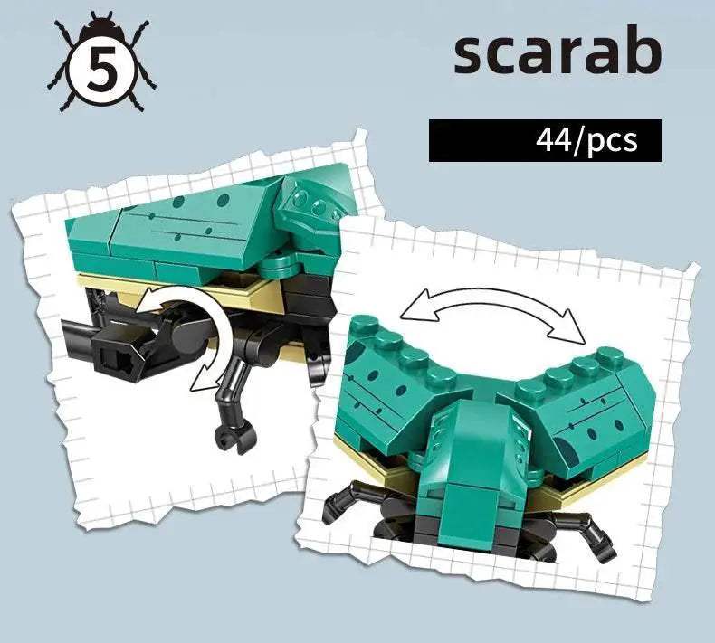 Mini Insect Series Building Block Grasshopper Unicorn Scarab - ToylandEU