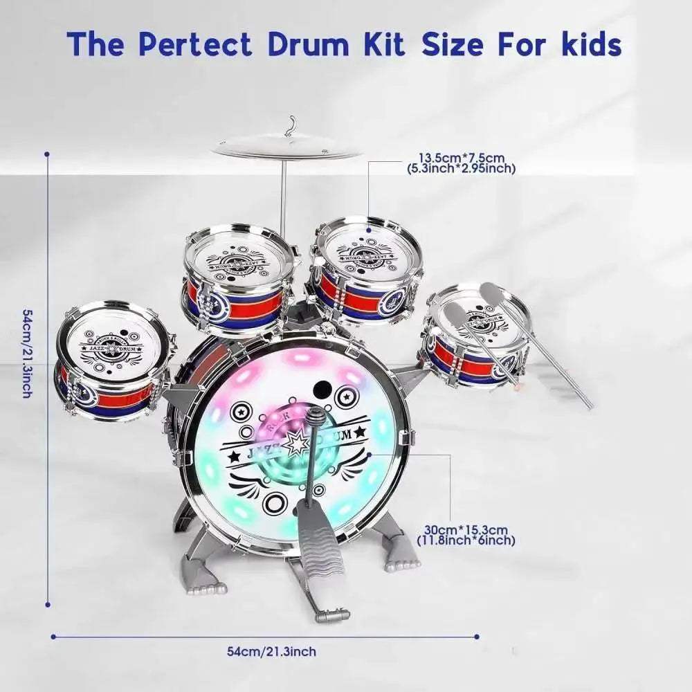  Mini Jazz Drum Set 6 Drums with Stool Toy for Kids -  ToylandEU™
