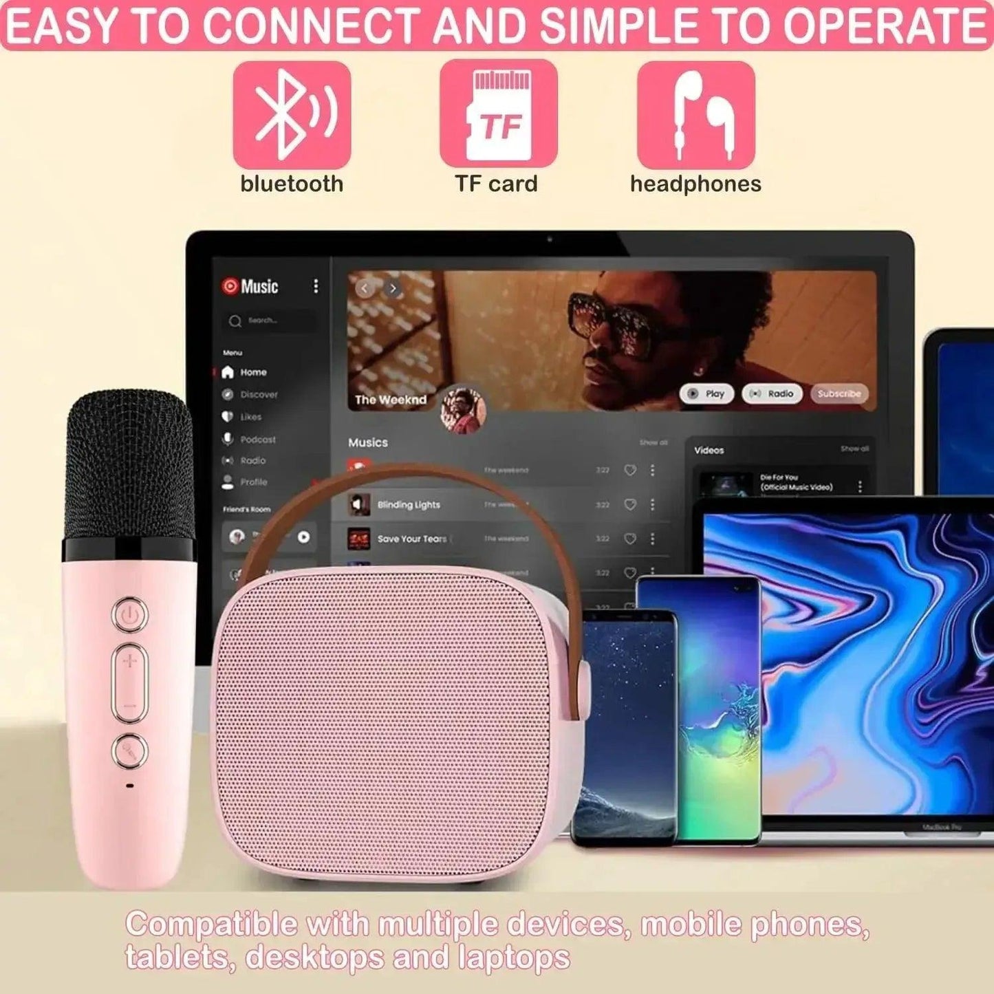  Mini Karaoke Machine Compact With Bluetooth Speaker And Mics -  ToylandEU™