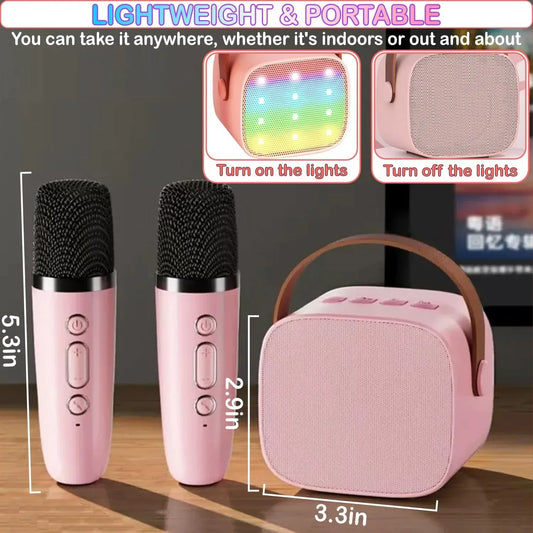 Mini Karaoke Machine With Bluetooth Speaker And 2 Wireless Mics - ToylandEU