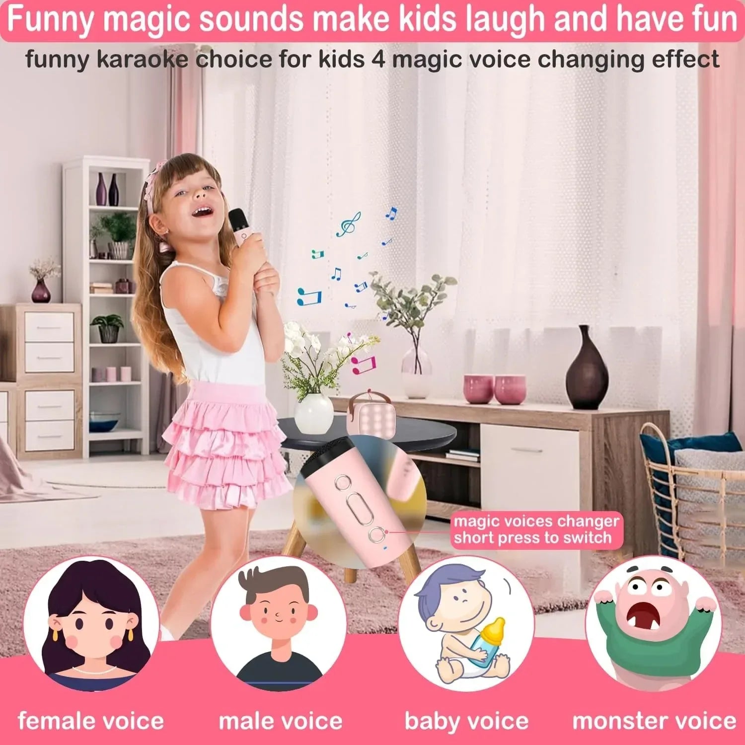 Mini Karaoke Machine With Bluetooth Speaker And 2 Wireless Mics - ToylandEU