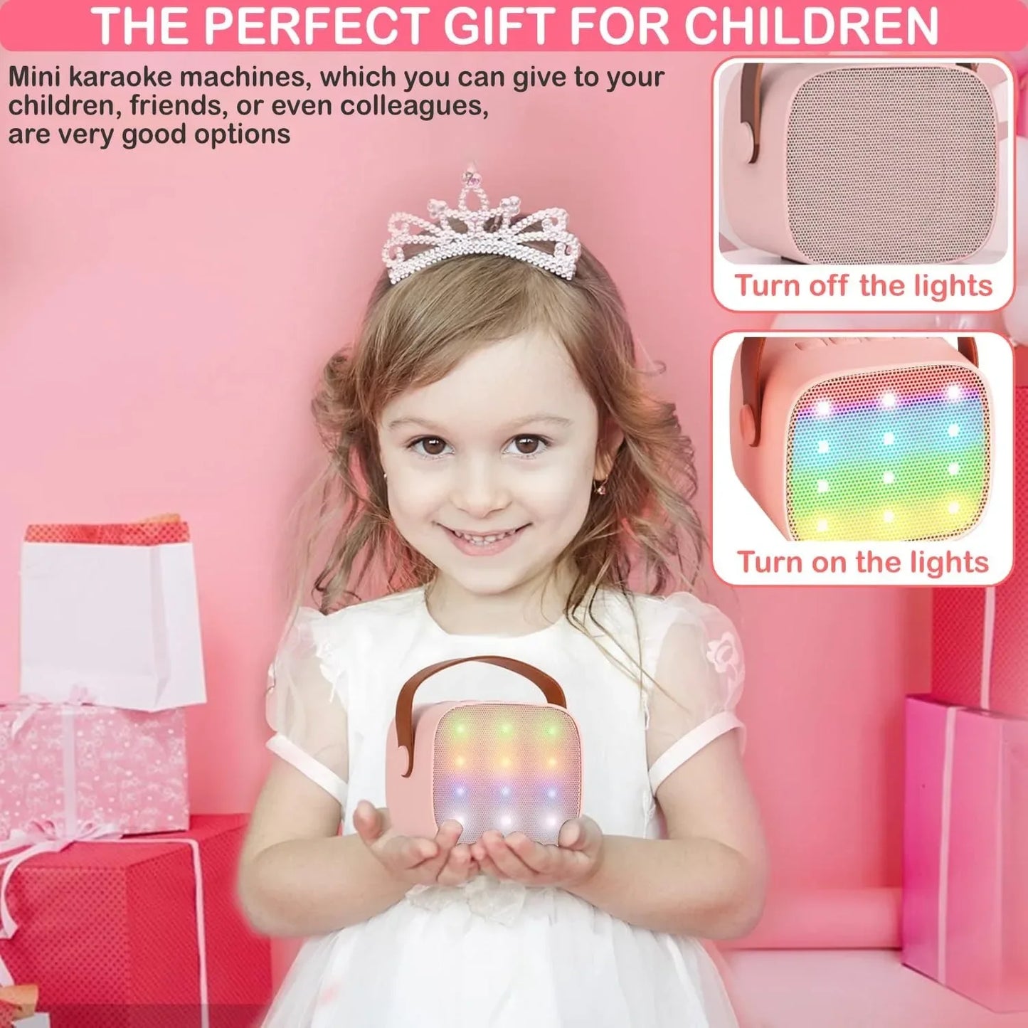 Mini Karaoke Machine With Bluetooth Speaker And 2 Wireless Mics - ToylandEU