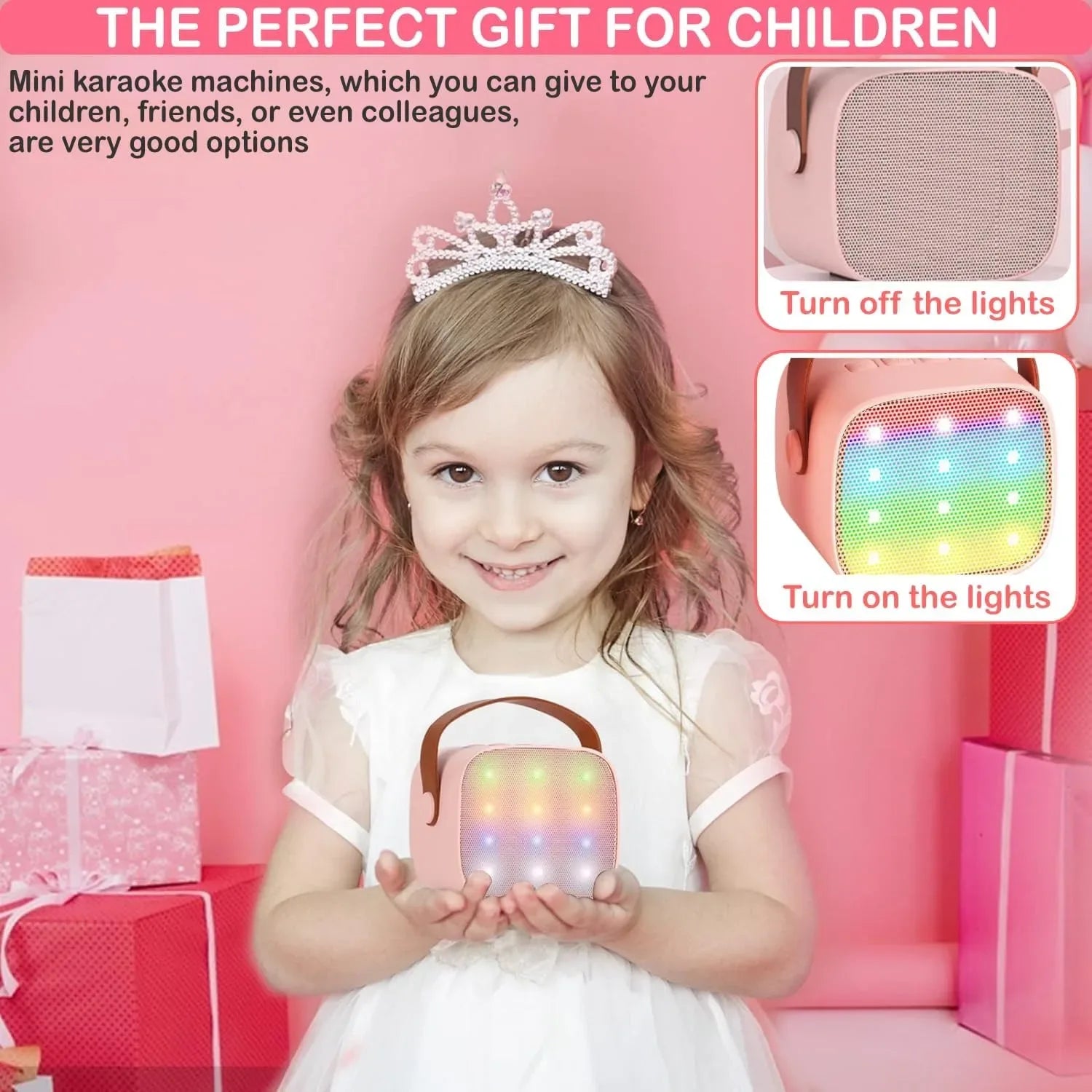 Mini Karaoke Machine With Bluetooth Speaker And 2 Wireless Mics - ToylandEU