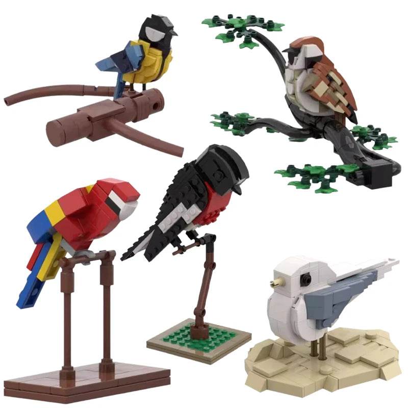 Mini Parrot Sparrow Seagull Robin Building Blocks Cute Bird Model - ToylandEU