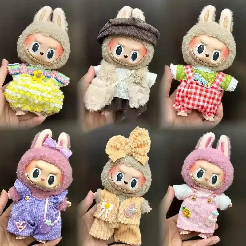 Mini Plush Dolls Clothes Outfit Accessories For Korea Kpop Exo 15-17cm Labubu Idol Overalls Set Clothing Gift 2025 New - ToylandEU