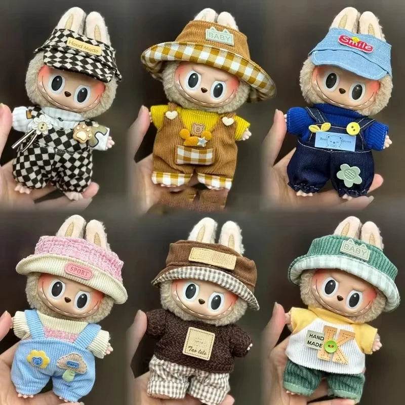 Mini Plush Dolls Clothes Outfit Accessories For Korea Kpop Exo 15-17cm Labubu Idol Overalls Set Clothing Gift 2025 New - ToylandEU
