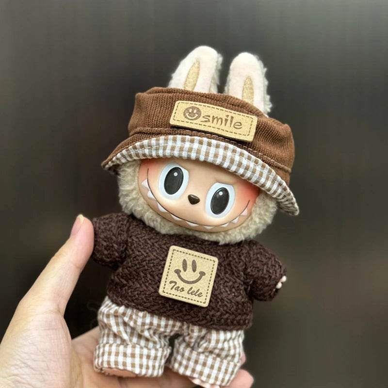 Mini Plush Dolls Clothes Outfit Accessories For Korea Kpop Exo 15-17cm Labubu Idol Overalls Set Clothing Gift 2025 New - ToylandEU