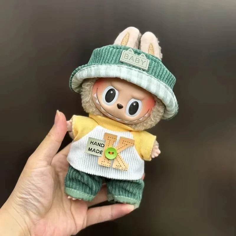 Mini Plush Dolls Clothes Outfit Accessories For Korea Kpop Exo 15-17cm Labubu Idol Overalls Set Clothing Gift 2025 New - ToylandEU