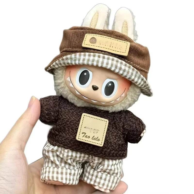 Mini Plush Dolls Clothes Outfit Accessories For Korea Kpop Exo 15-17cm Labubu Idol Overalls Set Clothing Gift 2025 New - ToylandEU