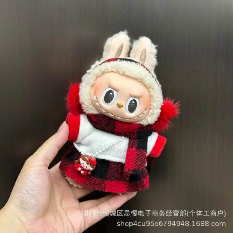 Mini Plush Dolls Clothes Outfit Accessories For Korea Kpop Exo 15-17cm Labubu Idol Overalls Set Clothing Gift 2025 New - ToylandEU