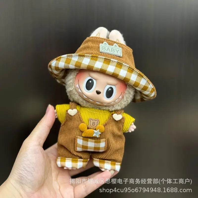 Mini Plush Dolls Clothes Outfit Accessories For Korea Kpop Exo 15-17cm Labubu Idol Overalls Set Clothing Gift 2025 New - ToylandEU