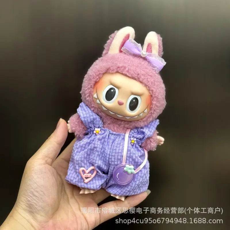 Mini Plush Dolls Clothes Outfit Accessories For Korea Kpop Exo 15-17cm Labubu Idol Overalls Set Clothing Gift 2025 New - ToylandEU
