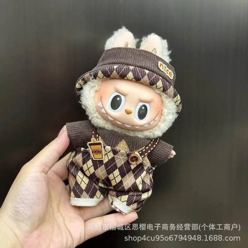 Mini Plush Dolls Clothes Outfit Accessories For Korea Kpop Exo 15-17cm Labubu Idol Overalls Set Clothing Gift 2025 New - ToylandEU