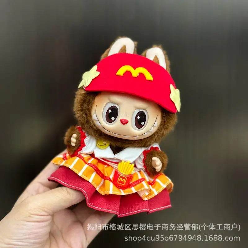 Mini Plush Dolls Clothes Outfit Accessories For Korea Kpop Exo 15-17cm Labubu Idol Overalls Set Clothing Gift 2025 New - ToylandEU