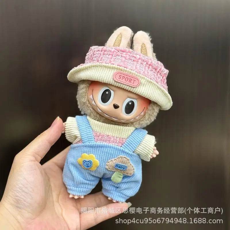 Mini Plush Dolls Clothes Outfit Accessories For Korea Kpop Exo 15-17cm Labubu Idol Overalls Set Clothing Gift 2025 New - ToylandEU