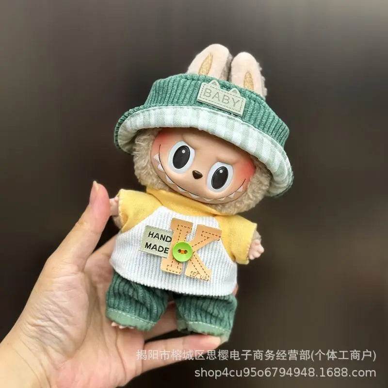 Mini Plush Dolls Clothes Outfit Accessories For Korea Kpop Exo 15-17cm Labubu Idol Overalls Set Clothing Gift 2025 New - ToylandEU