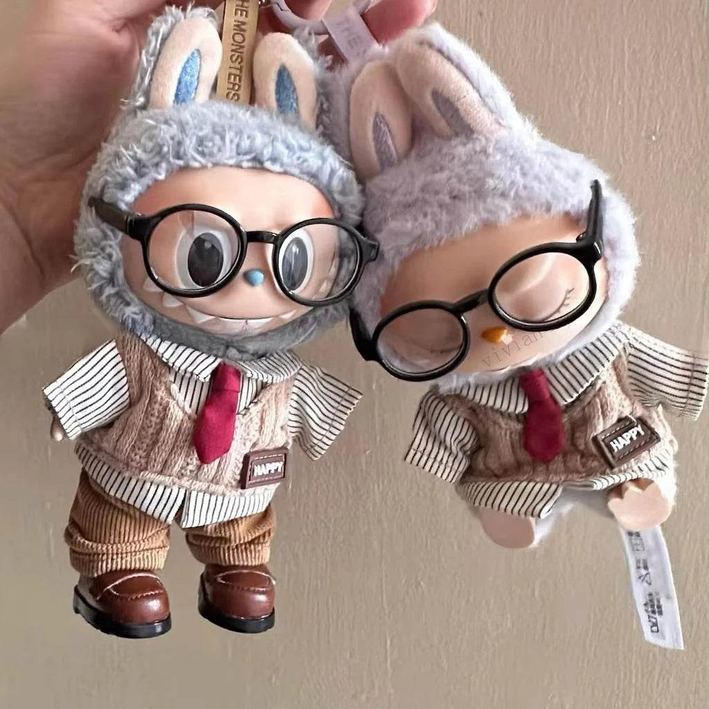 Mini Plush Dolls Clothes Outfit Accessories Korea Kpop Exo 15-17cm Labubu Idol V1 V2 Vest Uniform Set Clothing Gift - ToylandEU
