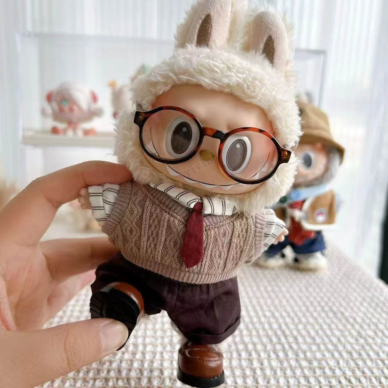 Mini Plush Dolls Clothes Outfit Accessories Korea Kpop Exo 15-17cm Labubu Idol V1 V2 Vest Uniform Set Clothing Gift - ToylandEU