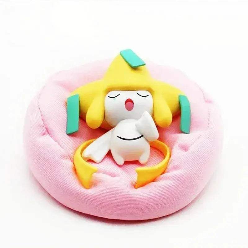 Mini Pokemon Anime Figurines, Sleeping Bean Bag Pikachu Bulbasaur Snorlax Evee Jirachi Komala 6pc Figure Set - ToylandEU