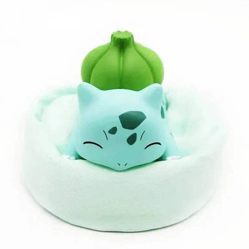 Mini Pokemon Anime Figurines, Sleeping Bean Bag Pikachu Bulbasaur Snorlax Evee Jirachi Komala 6pc Figure Set - ToylandEU
