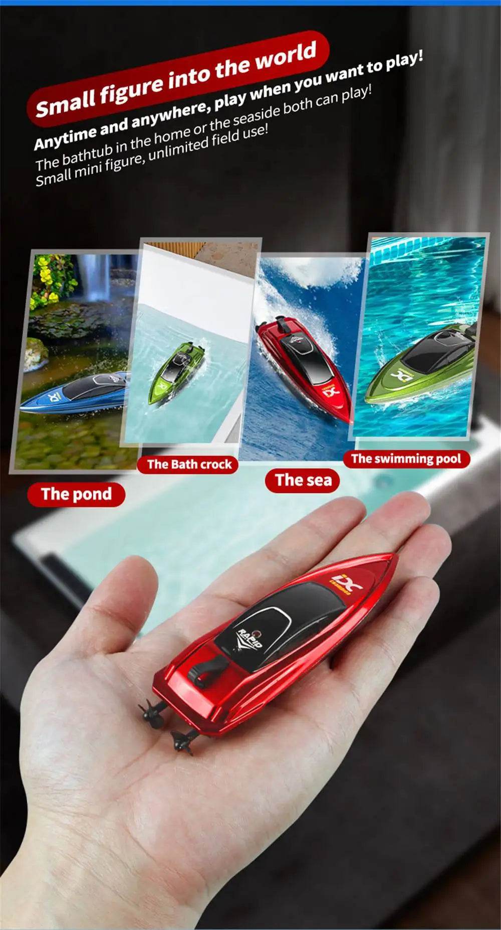 Mini RC Boat 5km/h Radio Remote Controlled High Speed Ship - ToylandEU