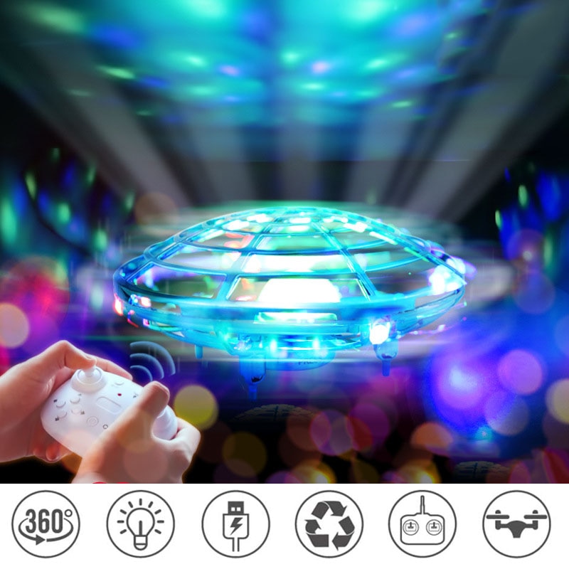 Mini Rc Ufo Drone With Led Light Gesture Sensing Quadcopter - ToylandEU