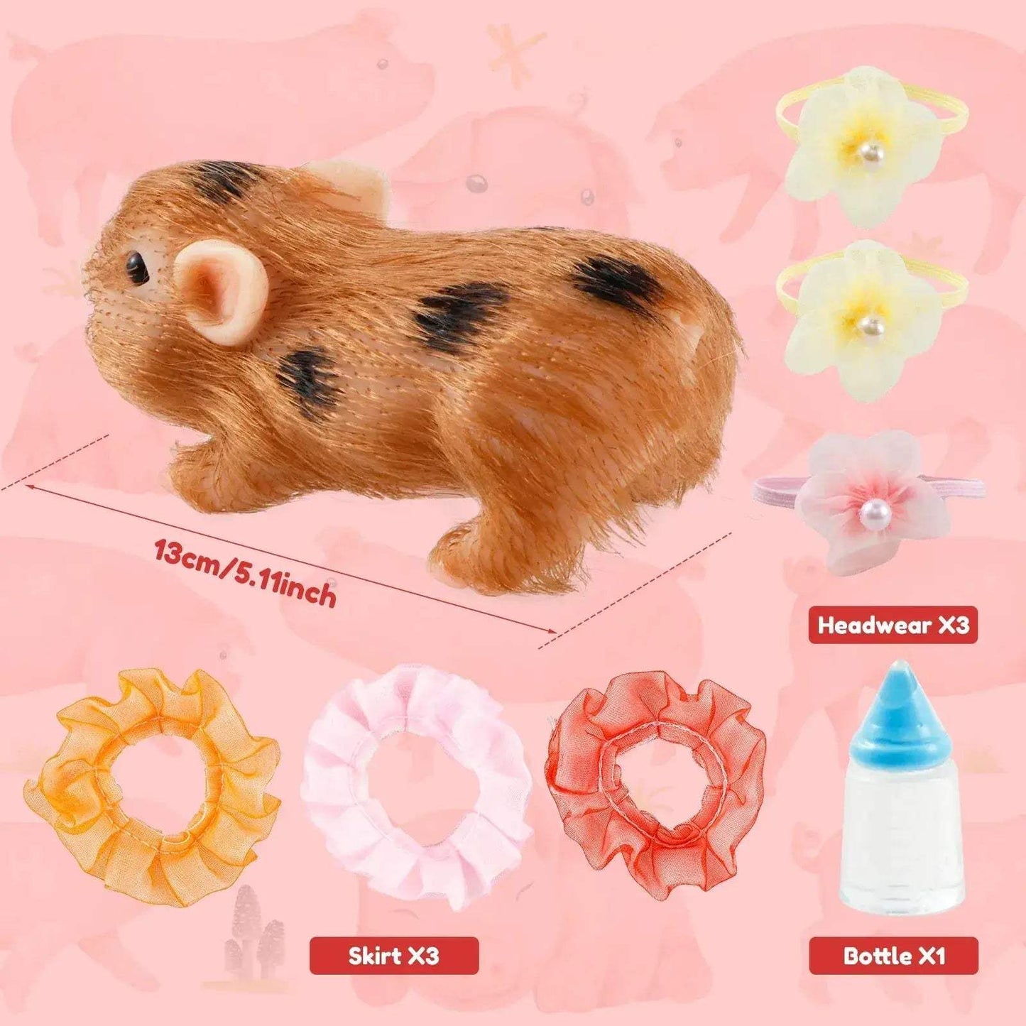 Mini Silicone Pig Doll Toy With Clothes Realistic Soft Body - ToylandEU